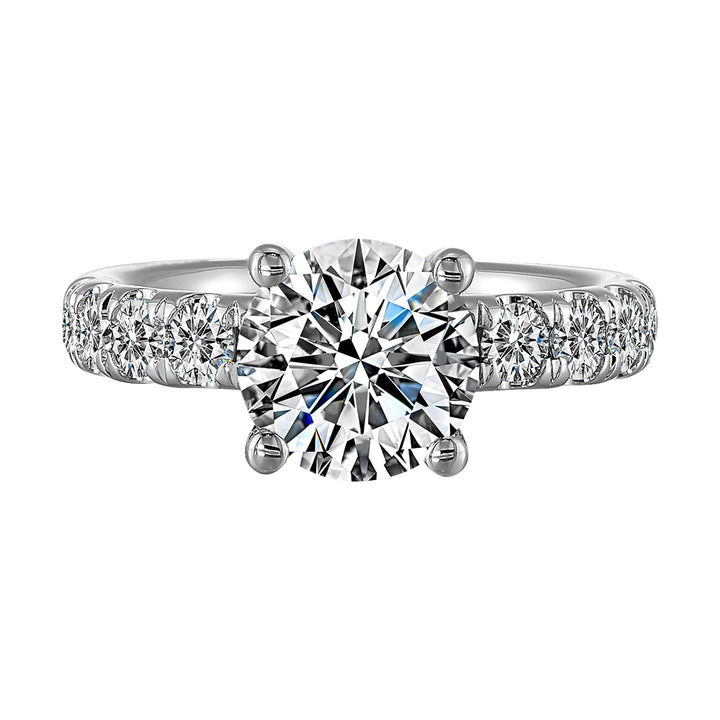 14Kt White Semi Mount 7/8Ctw For 2Ct Round Center