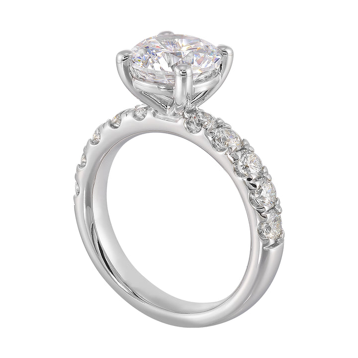 14Kt White Semi Mount 7/8Ctw For 2Ct Round Center