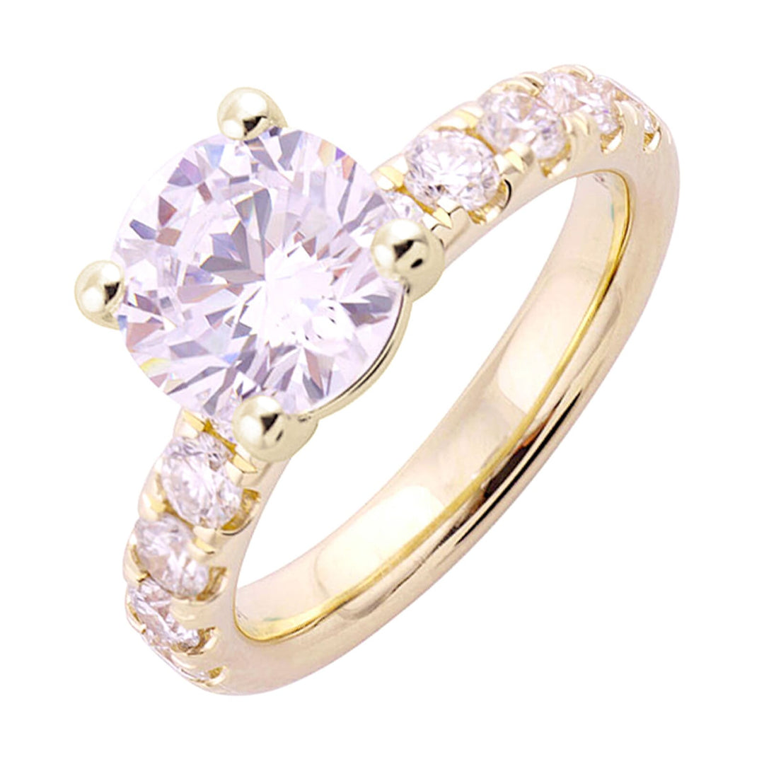 14Kt Yellow Semi Mount 7/8Ctw For 2Ct Round Center