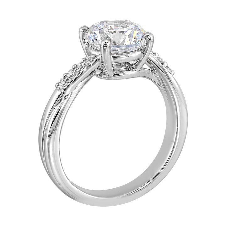 14Kt White Semi Mount 1/12Ctw For 1 1/2Ct Round Center