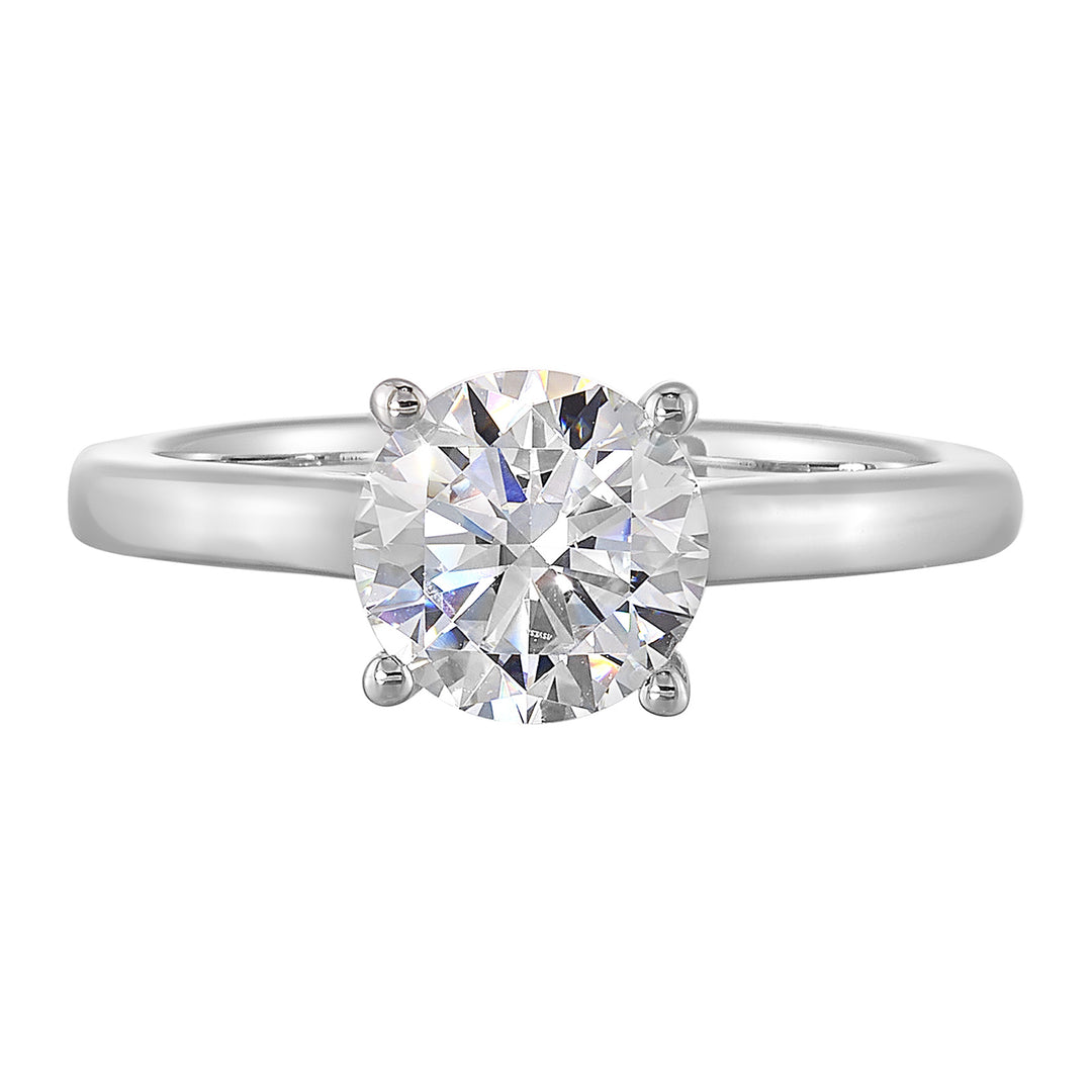 14Kt White Yellow Semi Mount 1/20Ctw For 1 1/2Ct Round Center