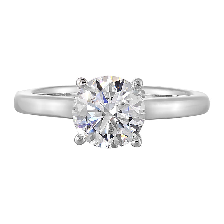 14Kt White Yellow Semi Mount 1/20Ctw For 1 1/2Ct Round Center