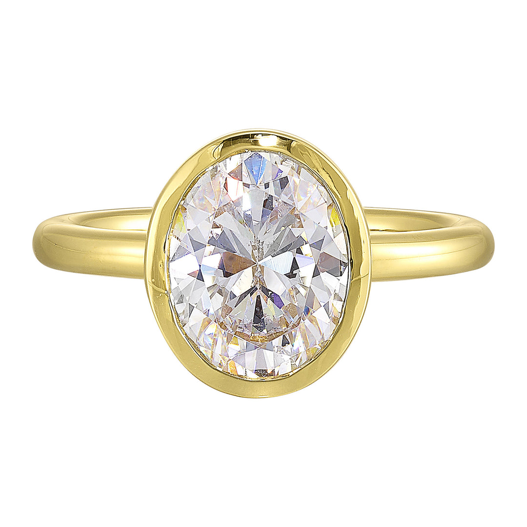 14Kt Yellow Semi Mount For 2Ct Oval Center