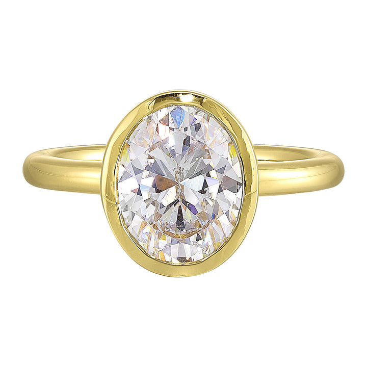 14Kt Yellow Semi Mount For 2Ct Oval Center