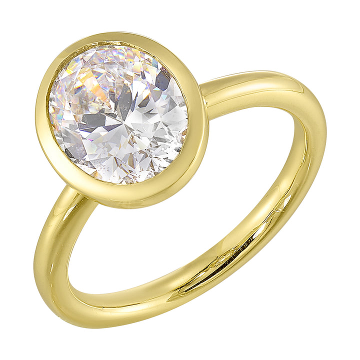 14Kt Yellow Semi Mount For 2Ct Oval Center