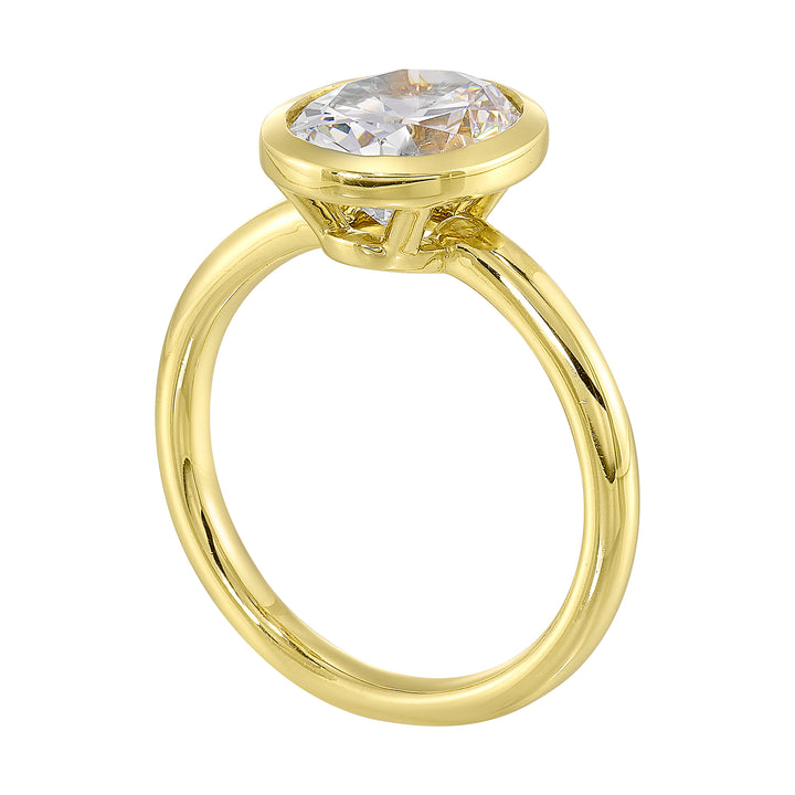 14Kt Yellow Semi Mount For 2Ct Oval Center