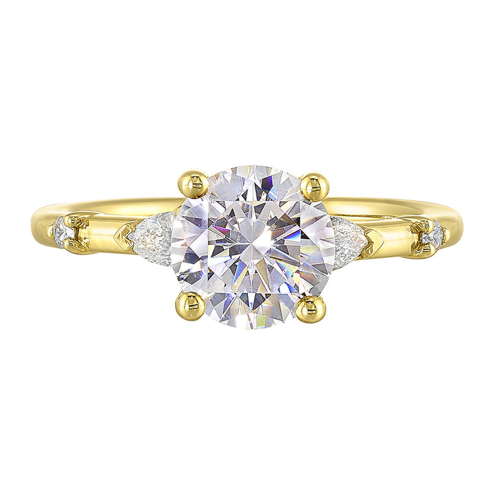 14Kt Yellow Semi Mount 1/5Ctw For 1 1/2Ct Round Center