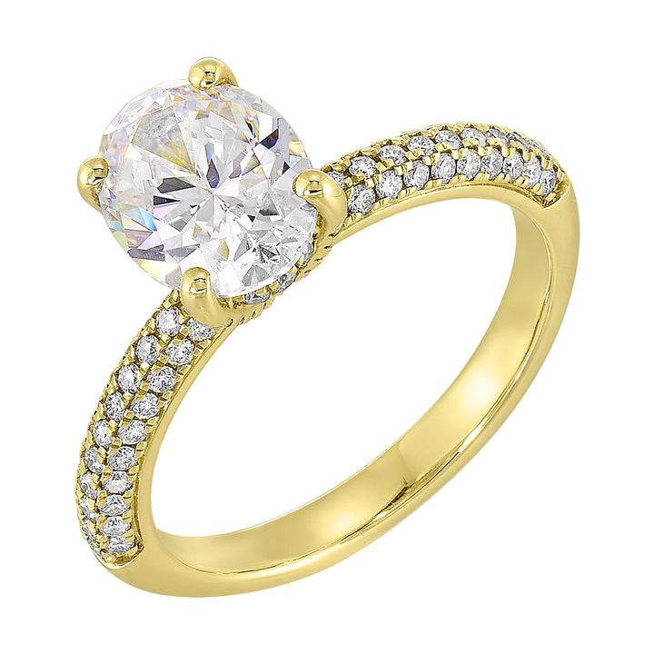 14Kt White Semi Mount 3/8Ctw For 2Ct Oval Center