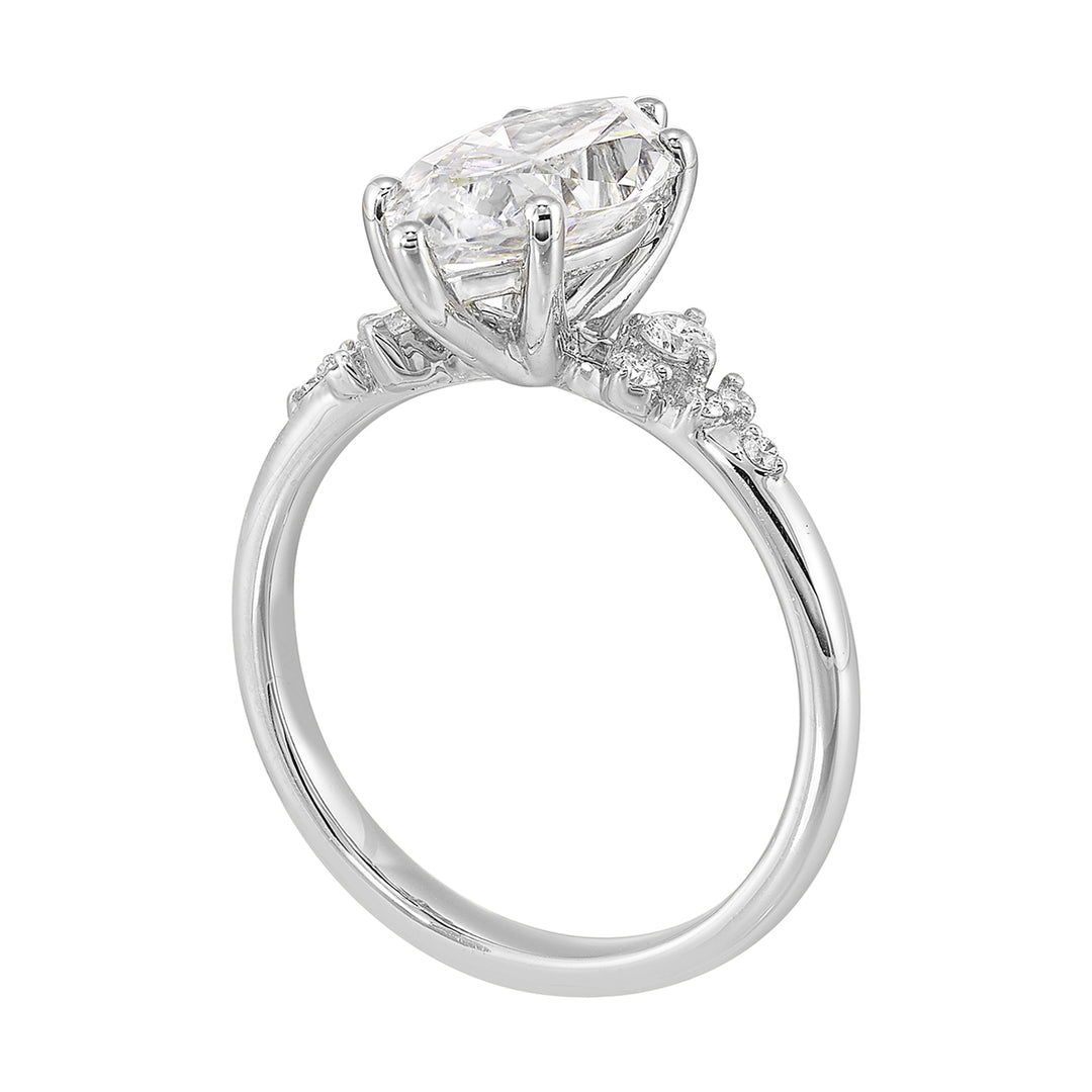 14Kt White Semi Mount 1/8Ctw For 1Ct Marquise Center