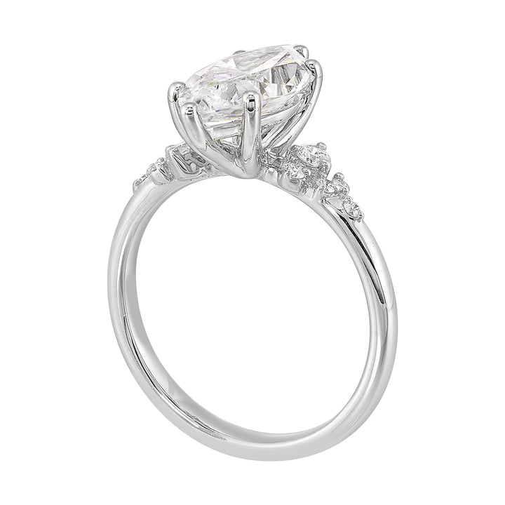 14Kt White Semi Mount 1/8Ctw For 1Ct Marquise Center
