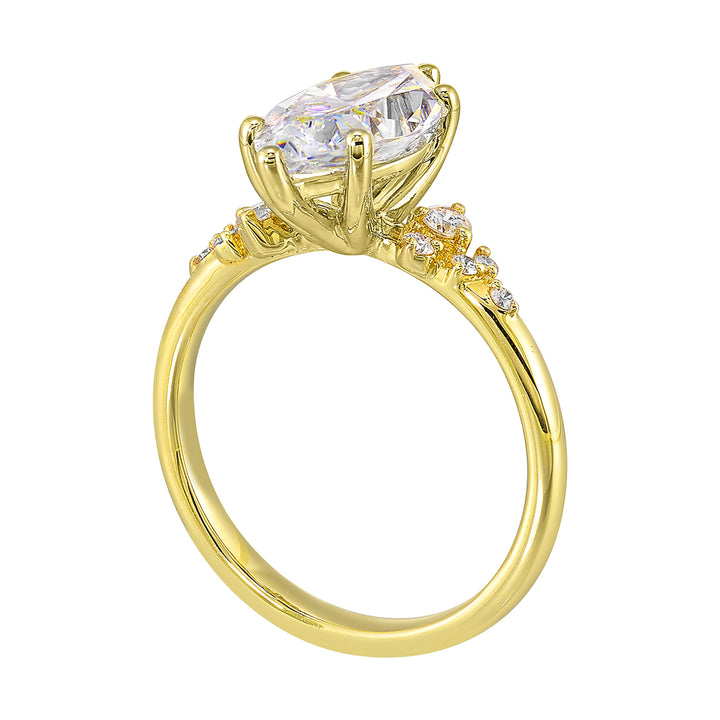 14Kt Yellow Semi Mount 1/8Ctw For 1Ct Marquise Center