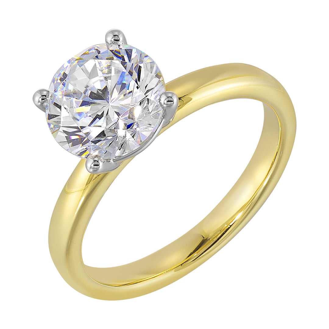 14Kt White Yellow Semi Mount For 2Ct Round Center