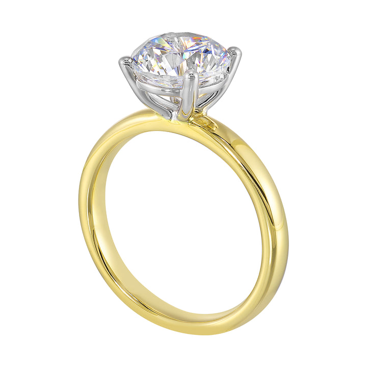 14Kt White Yellow Semi Mount For 2Ct Round Center