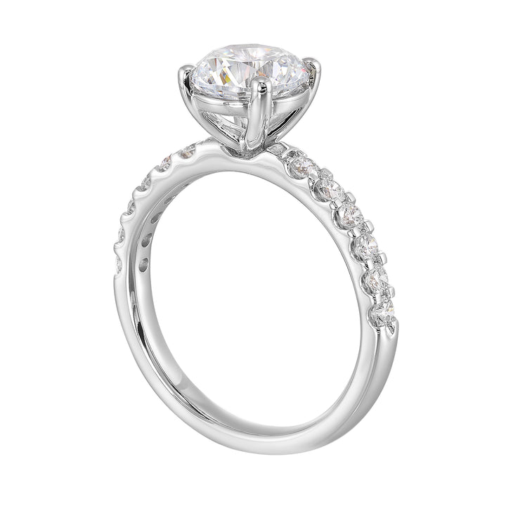 14Kt White Semi Mount 3/8Ctw For 1 1/2Ct Round Center