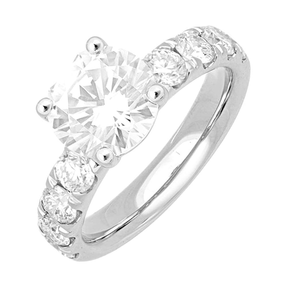14Kt White Semi Mount 1 1/10Ctw For 2Ct Round Center