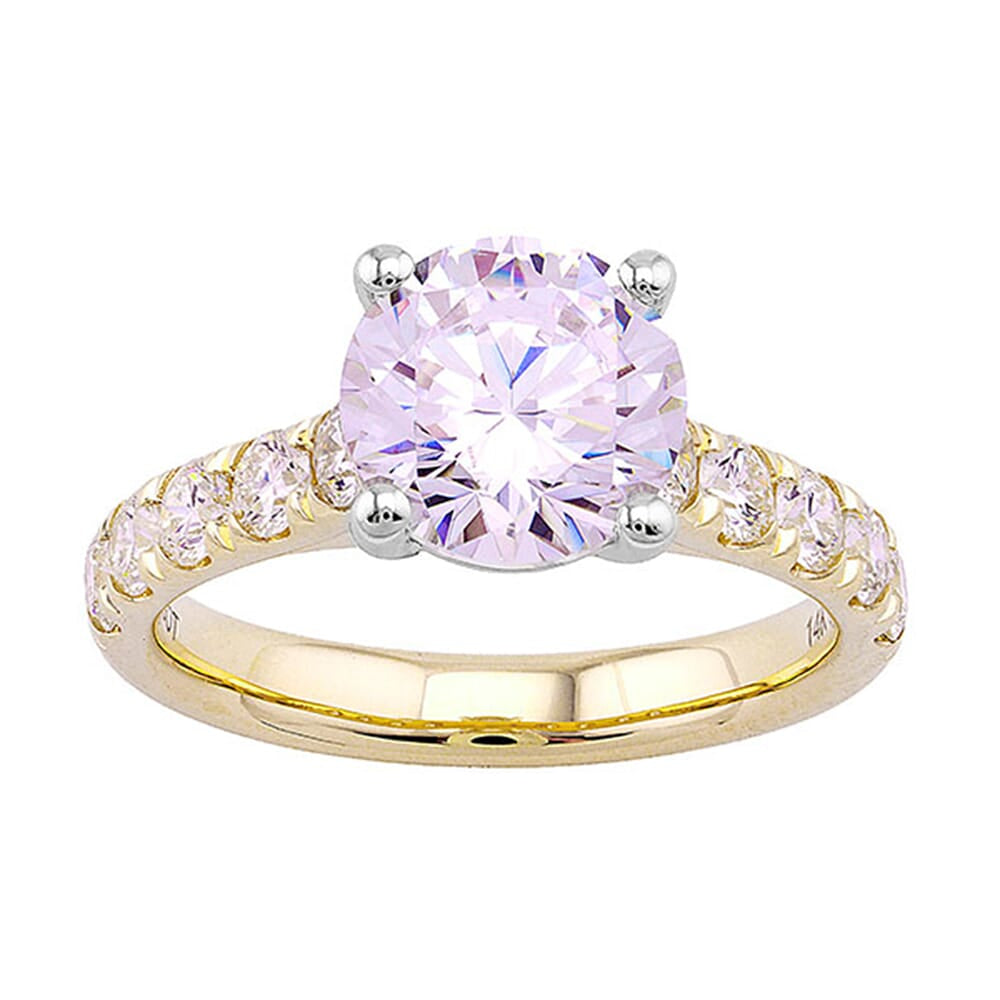 14Kt White Yellow Semi Mount 3/4Ctw For 2Ct Round Center