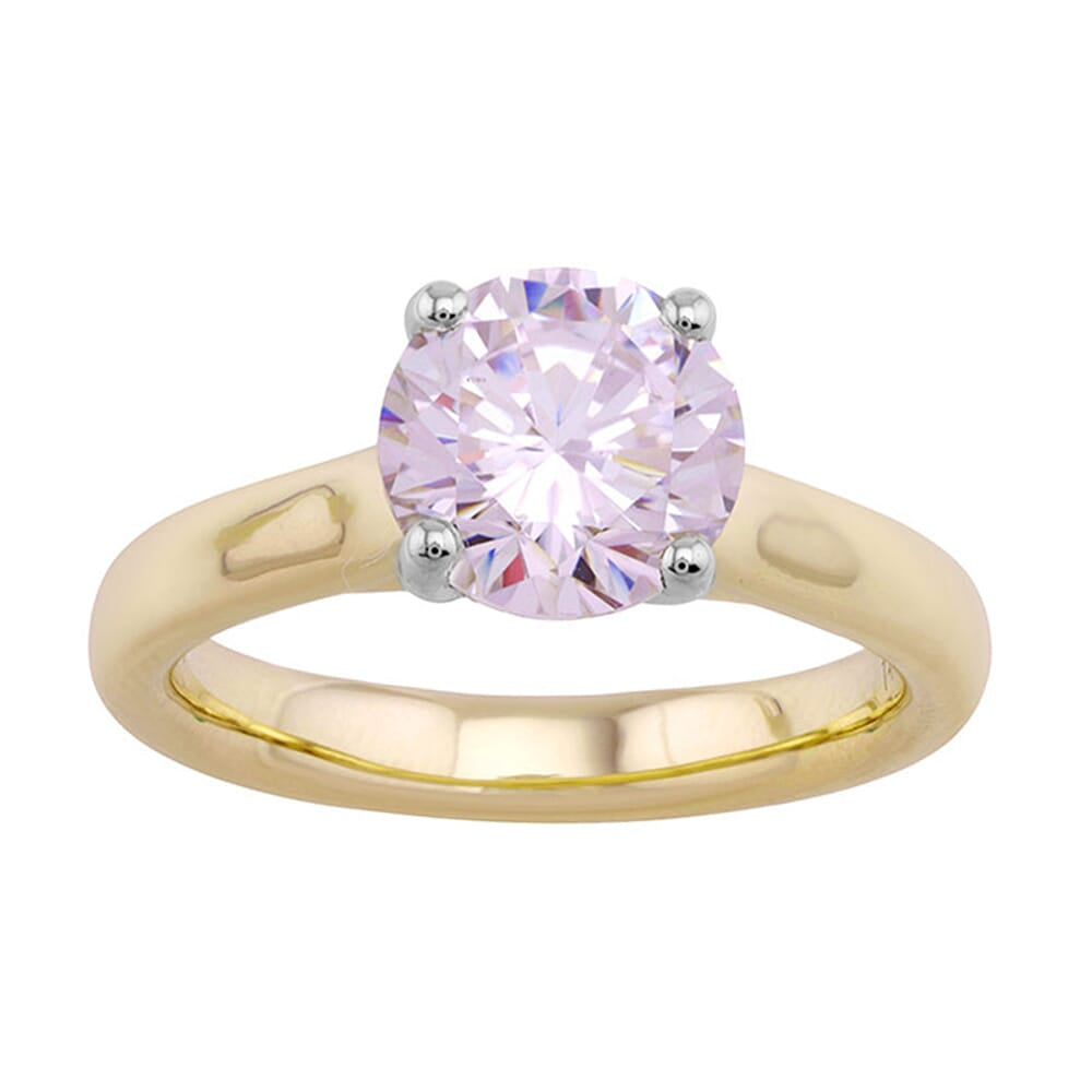 14Kt White Yellow Semi Mount 1/20Ctw For 2Ct Round Center