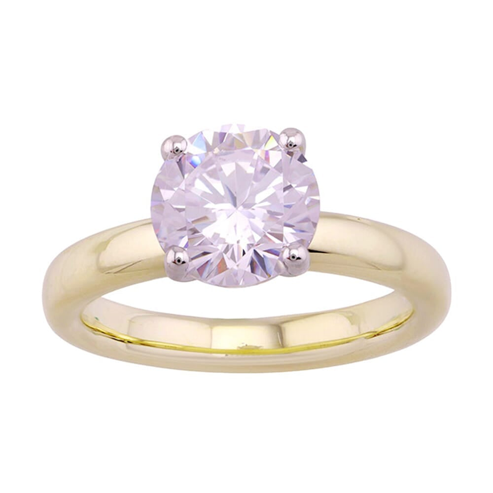 14Kt White Yellow Semi Mount 1/20Ctw For 2Ct Round Center