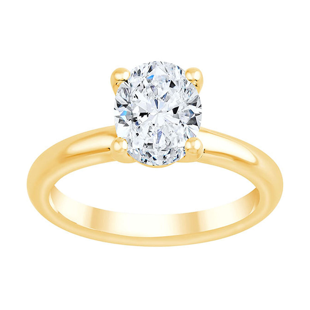 14Kt Yellow Semi Mount For 2Ct Oval Center