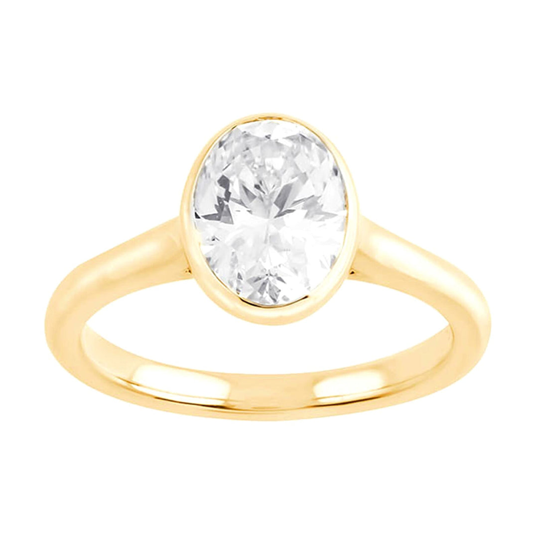 14Kt Yellow Semi Mount For 2Ct Oval Center