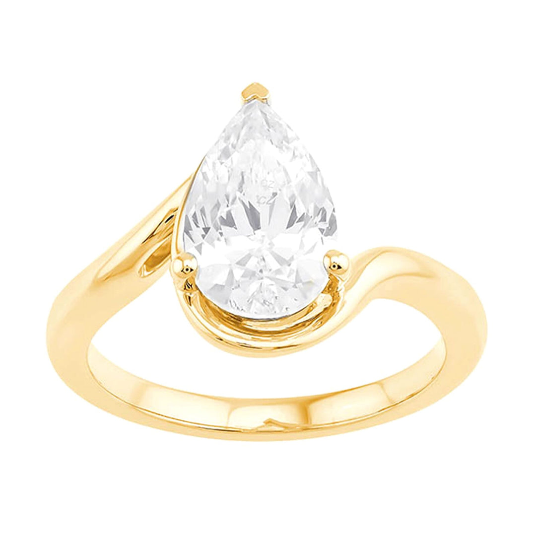14Kt Yellow Semi Mount For 2Ct Pear Center