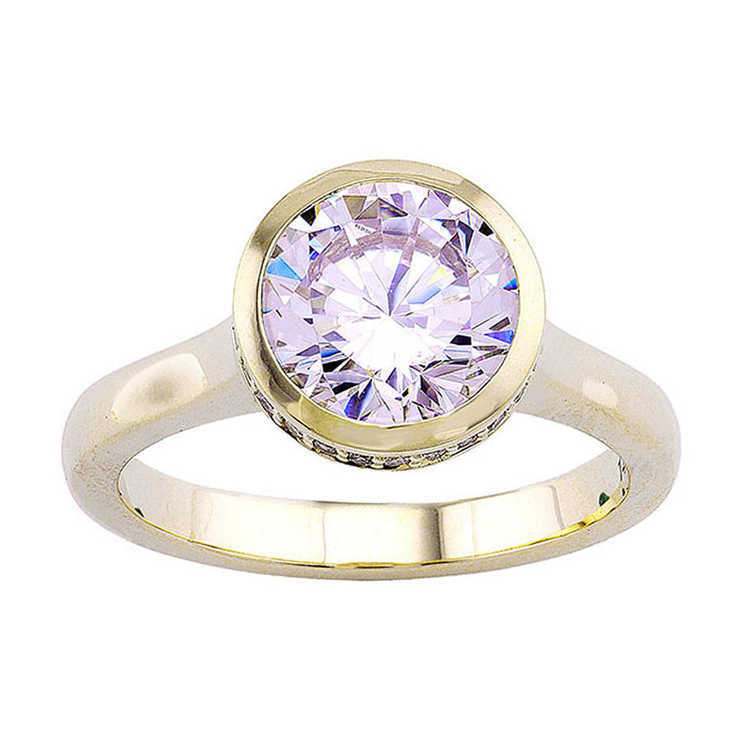 14Kt Yellow Semi Mount 1/8Ctw For 2Ct Round Center