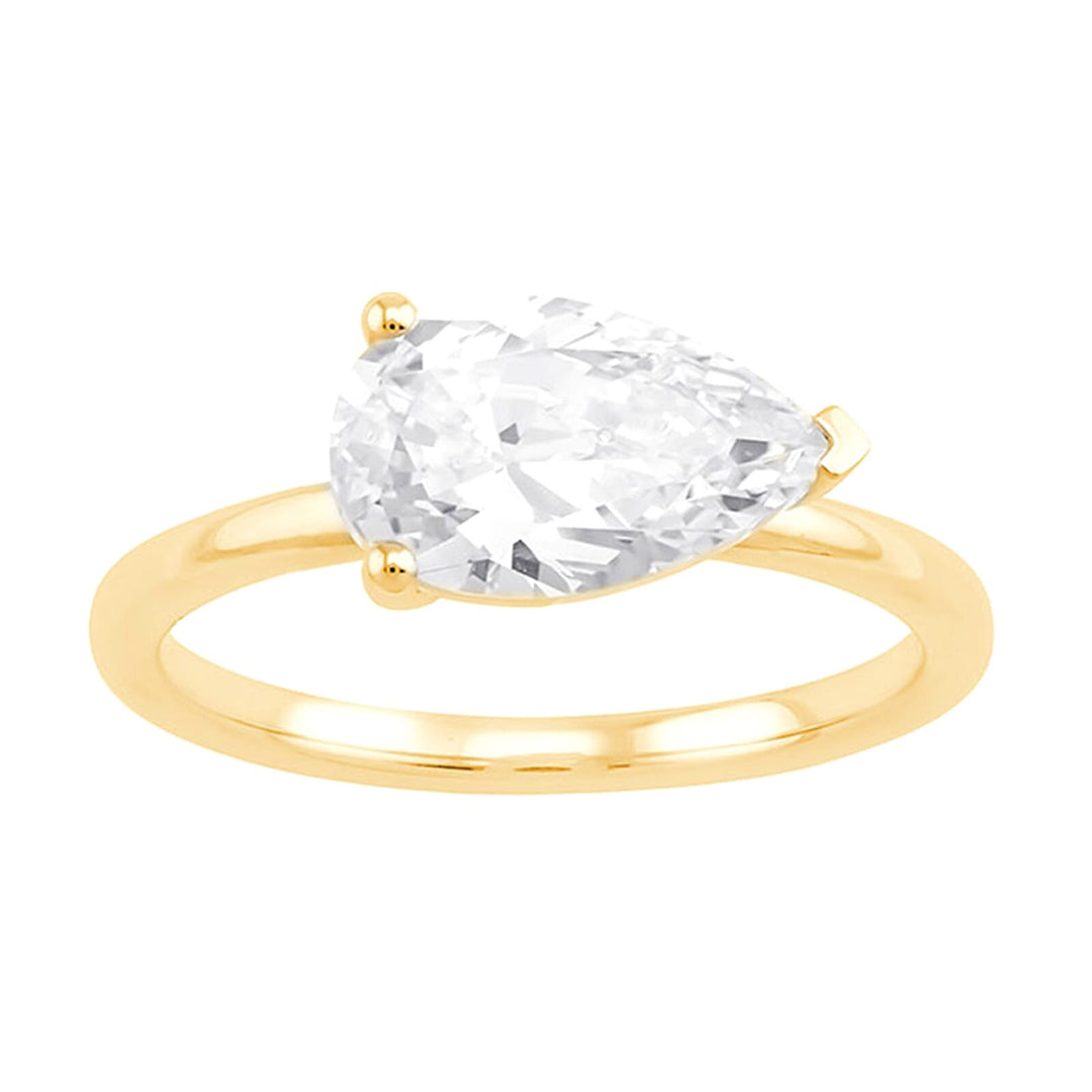 14Kt Yellow Semi Mount For 2Ct Pear Center