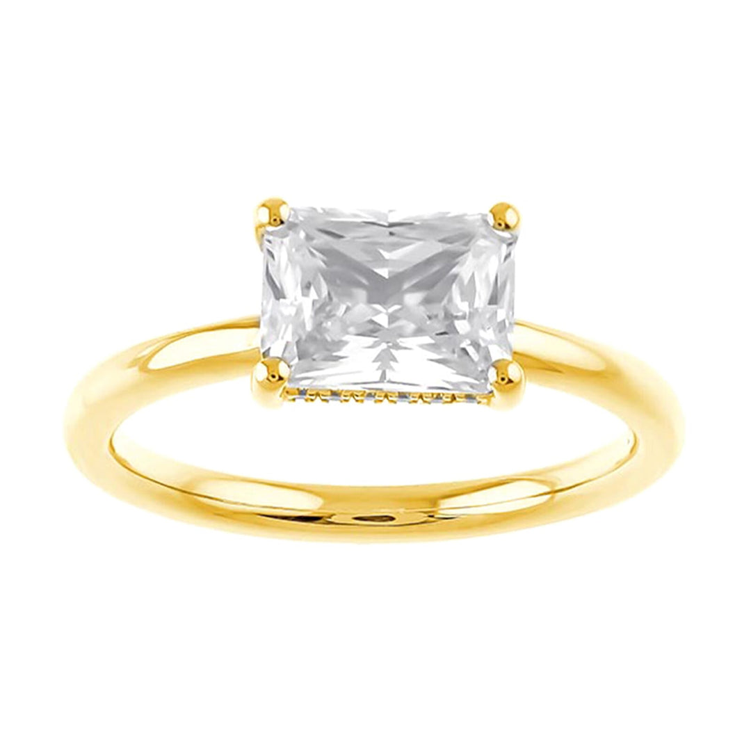 14Kt Yellow Semi Mount 1/15Ctw For 2Ct Radiant Center