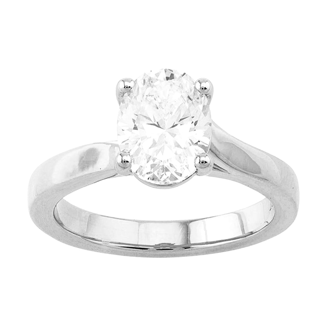 14Kt White Semi Mount For 2Ct Oval Center