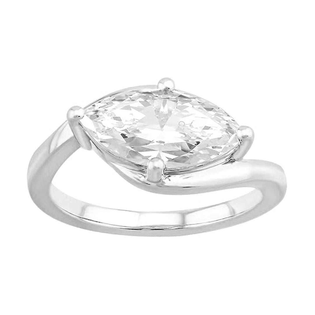 14Kt White Semi Mount For 2Ct Marquise Center