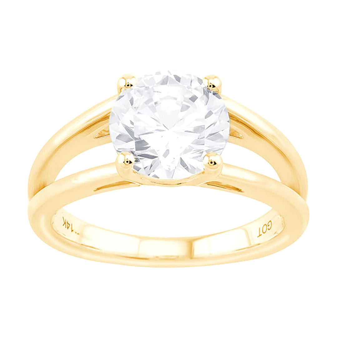 14Kt Yellow Semi Mount For 2Ct Round Center