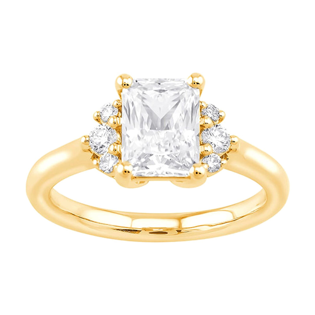 14Kt Yellow Semi Mount 1/6Ctw For 2Ct Radiant Center