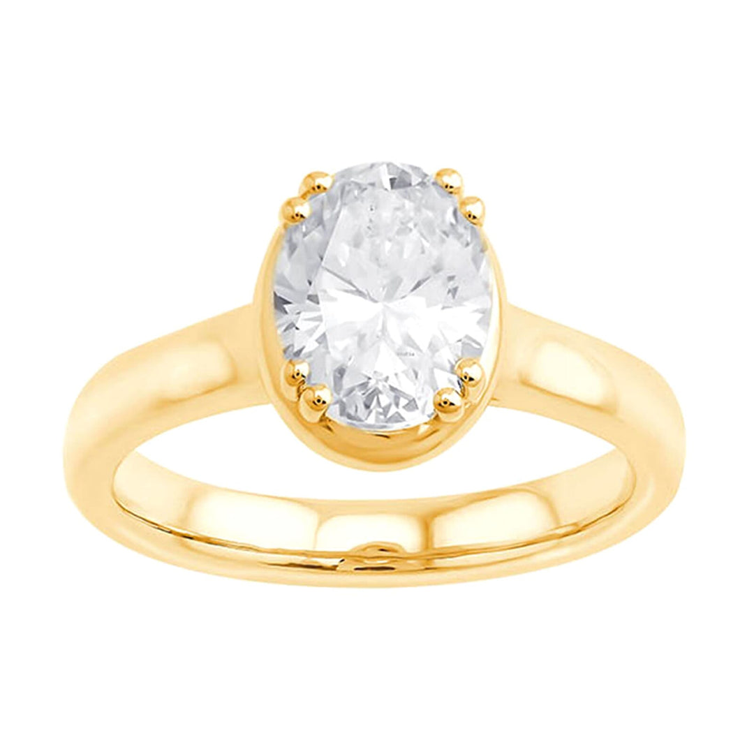 14Kt Yellow Semi Mount For 2Ct Oval Center