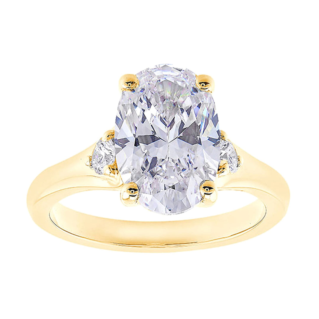 14Kt Yellow Semi Mount 1/5Ctw For 3Ct Oval Center