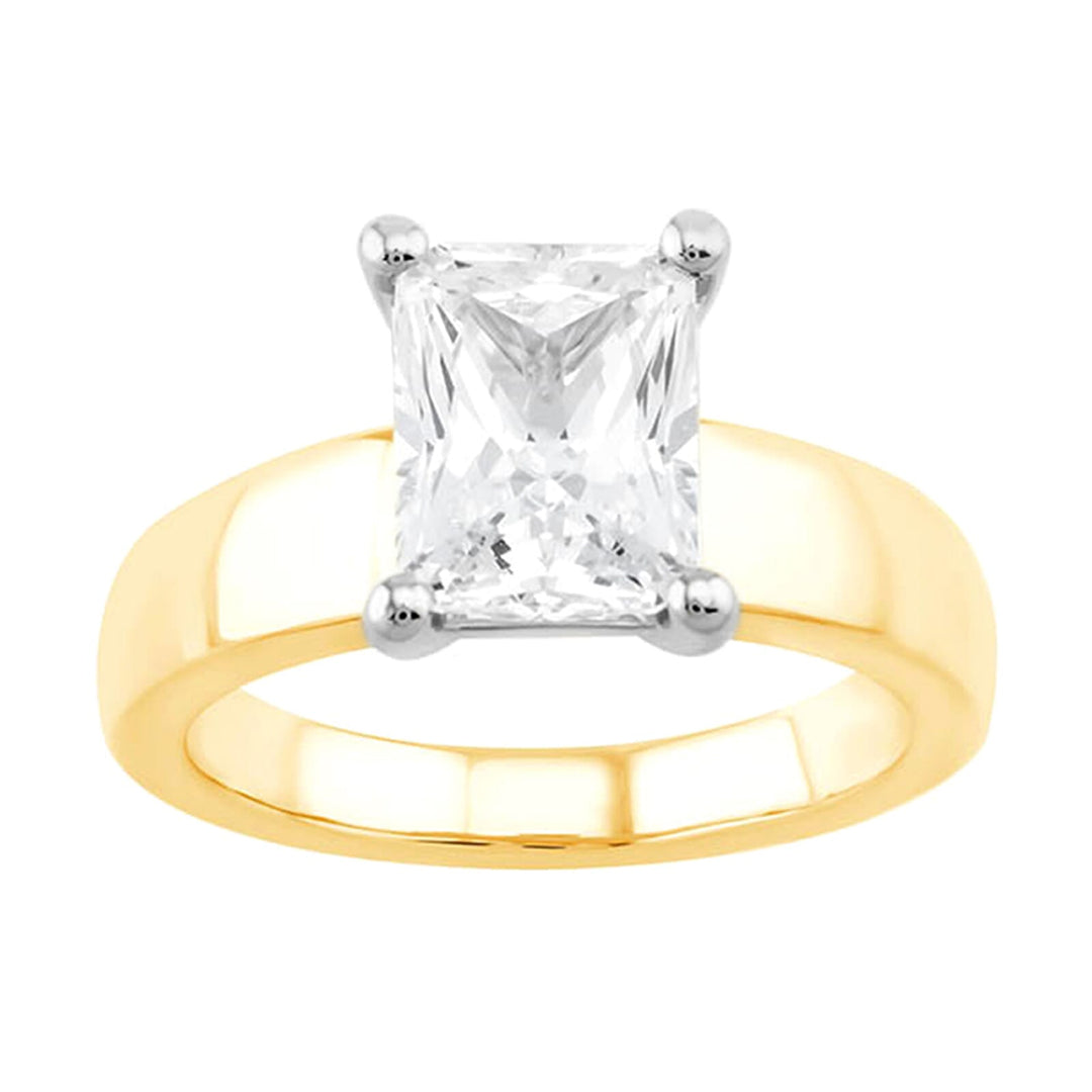 14Kt White Yellow Semi Mount For 3Ctw Radiant Center
