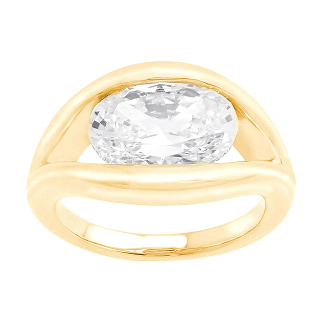 14Kt Yellow Semi Mount For 3Ct Oval Center