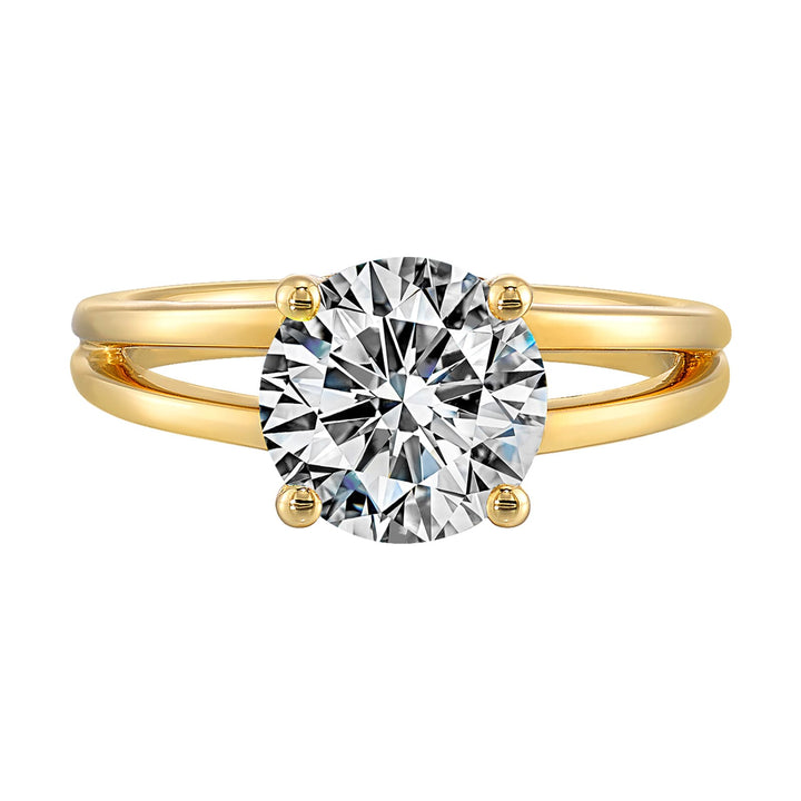14Kt Yellow Semi Mount 1/10Ctw For 2Ct Round Center
