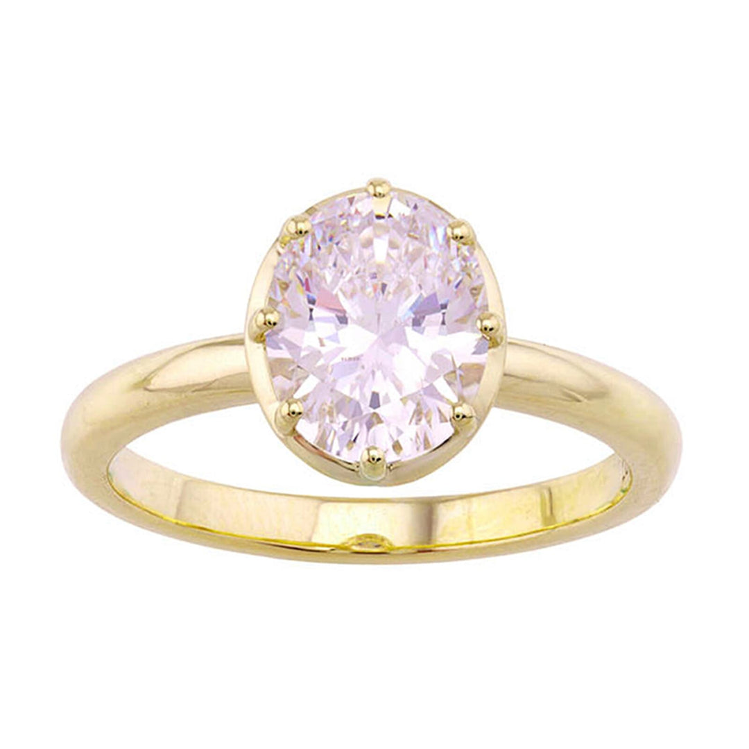 14Kt Yellow Semi Mount For 2Ct Oval Center