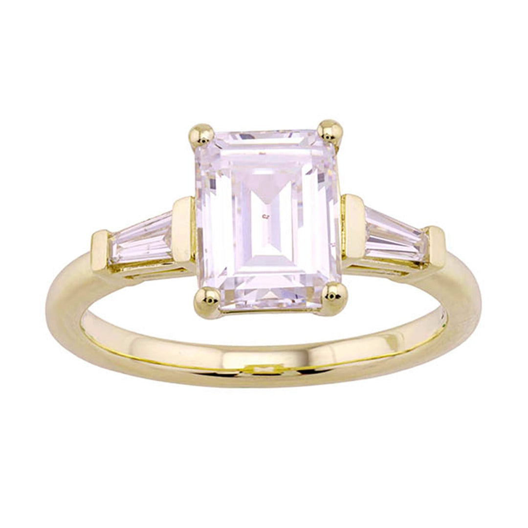 14Kt Yellow Semi Mount 1/5Ctw For 2Ct Emerald Cut Center