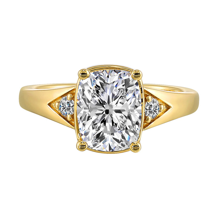 14Kt Yellow Semi Mount 1/8Ctw For 3Ct Enlongated Cushion Center