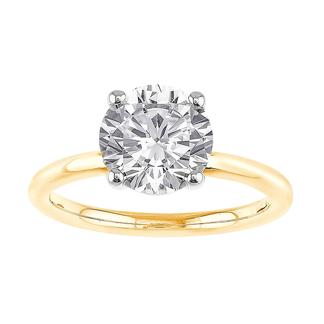 14Kt White Yellow Semi Mount For 2Ct Round Center