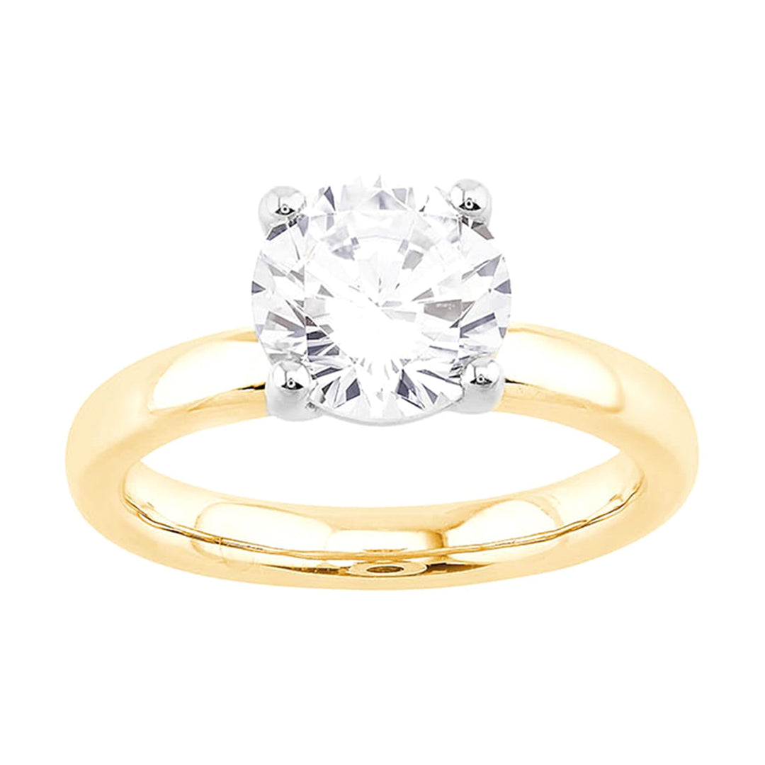 14Kt White Yellow Semi Mount For 2Ct Round Center