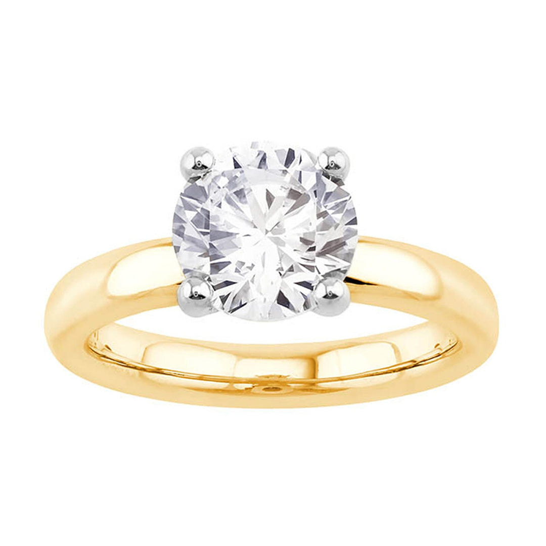14Kt White Yellow Semi Mount For 2Ct Round Center