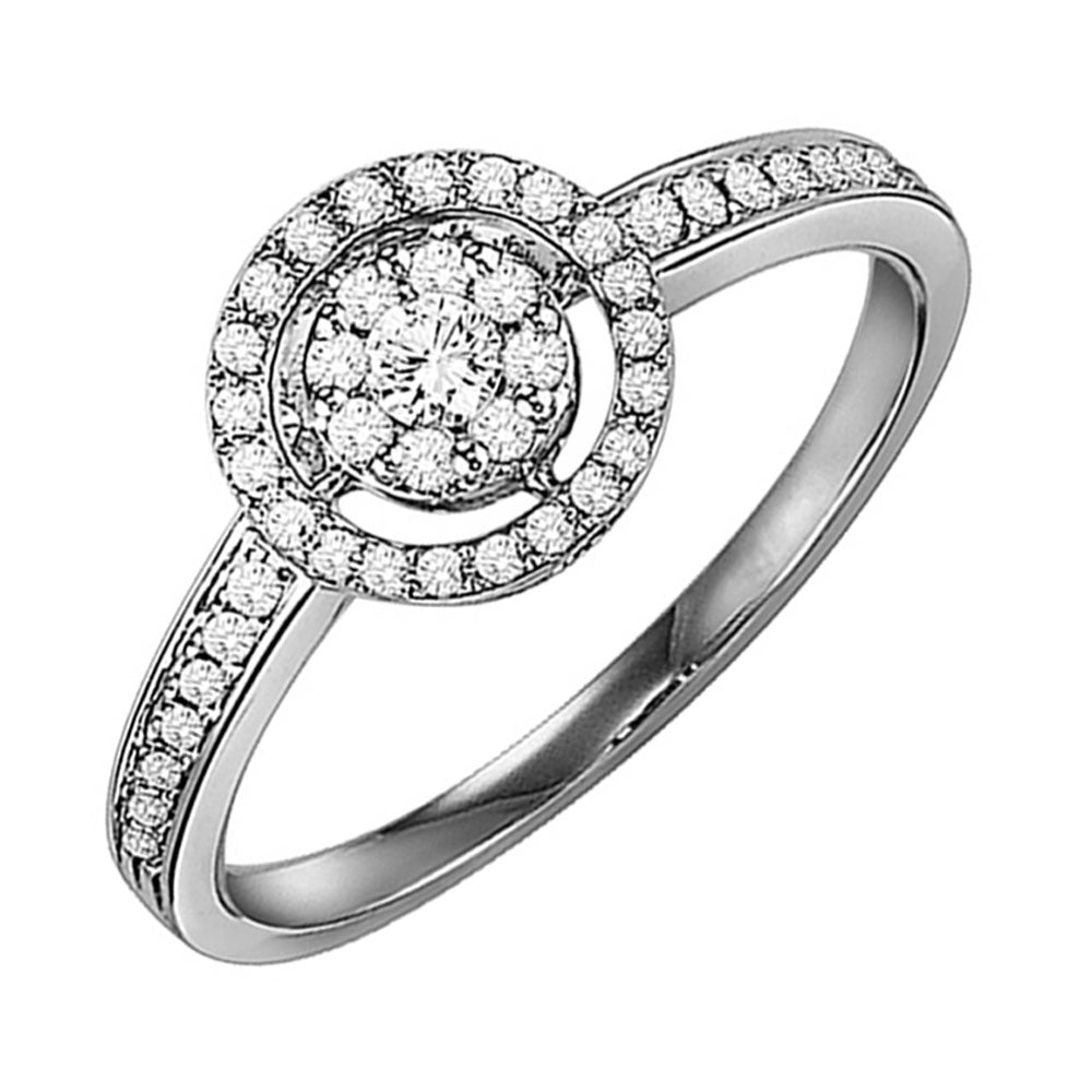 14Kt White Gold Diamond 1/4Ctw Ring