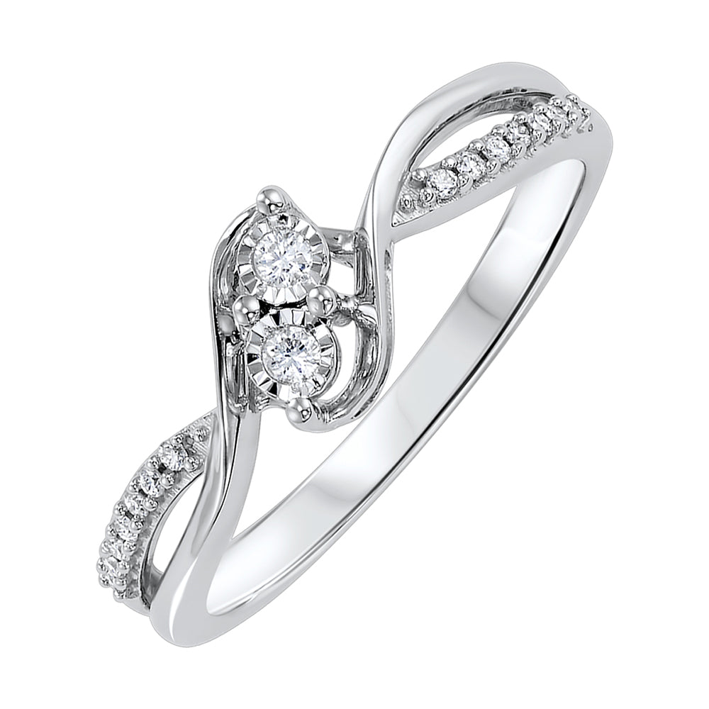 14Kt White Gold Diamond 1/10Ctw Ring