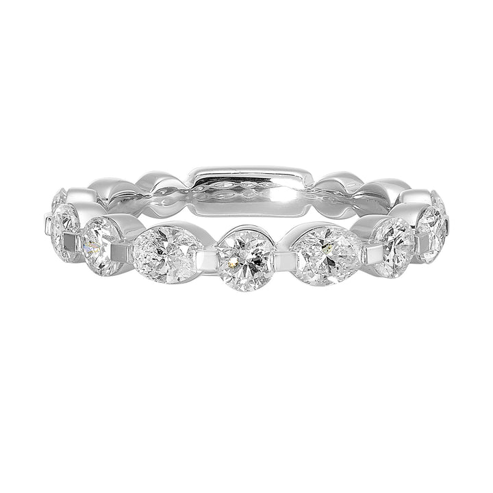 Sparkling round and marquise cut diamond brightens your stack in an instant is a perfect choice.