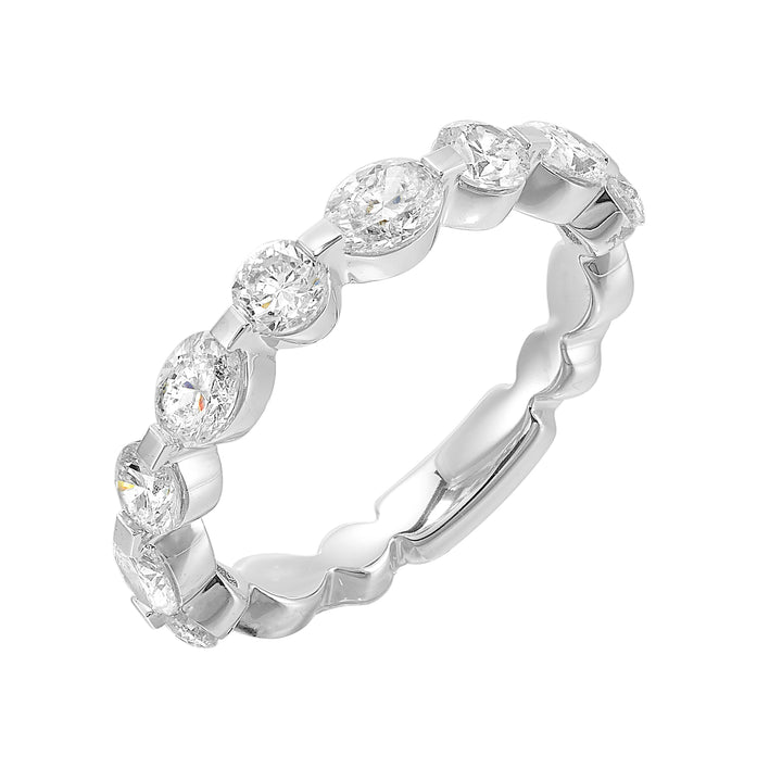 Sparkling round and marquise cut diamond brightens your stack in an instant is a perfect choice.