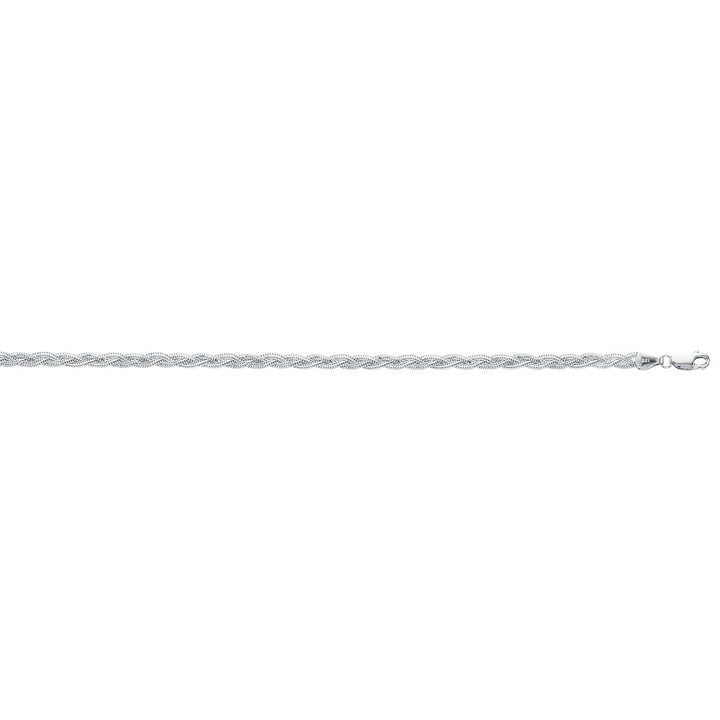 14K Gold 3.5mm Braided Fox Chain