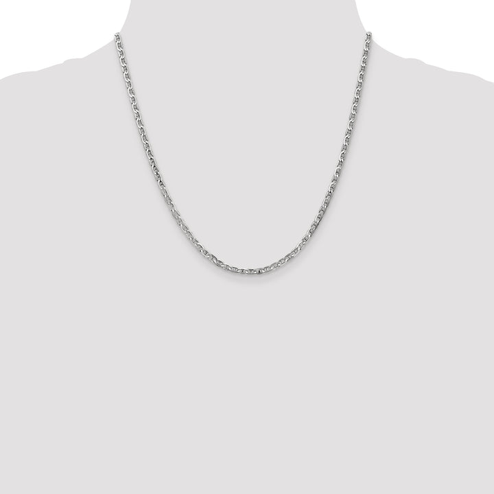 14k White Gold 3mm Concave Anchor Chain