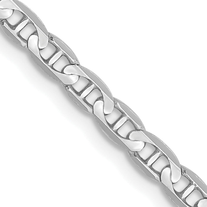 14k White Gold 3mm Concave Anchor Chain